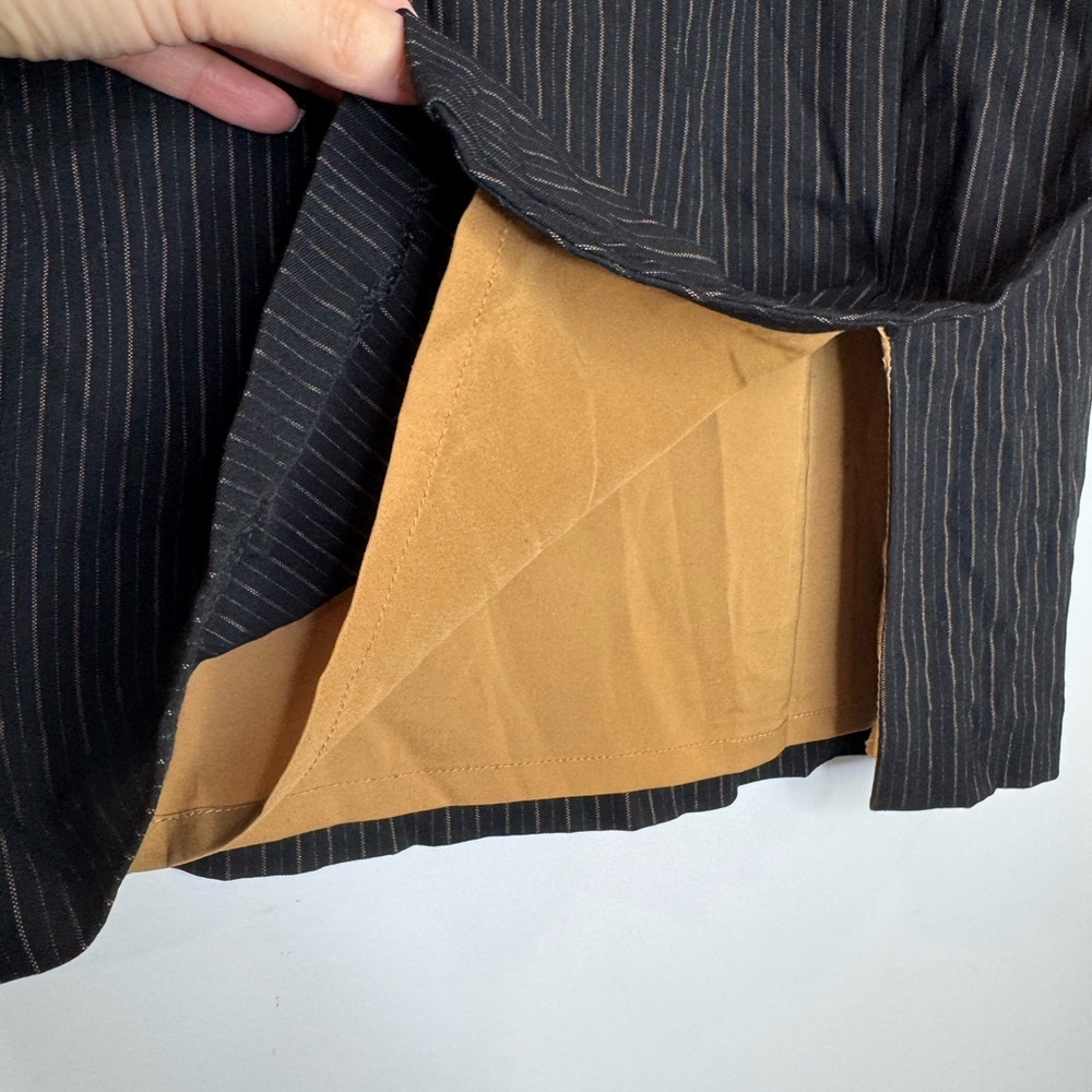 Yoana Baraschi Black Pinstripe origami pleated Pencil Skirt 4 made in USA - Picture 4 of 7